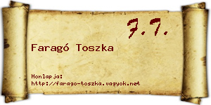 Faragó Toszka névjegykártya