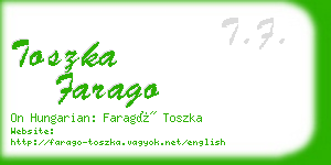 toszka farago business card